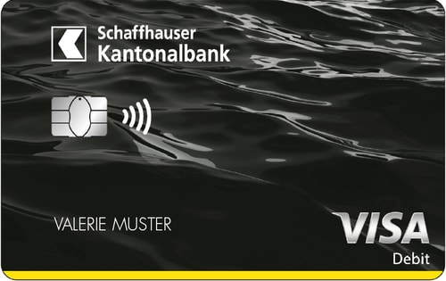 Visa Debit-Karte schwarz mit Perso