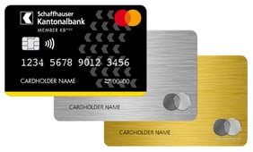 Ansicht Kreditkarten der Schaffhauser Kantonalbank