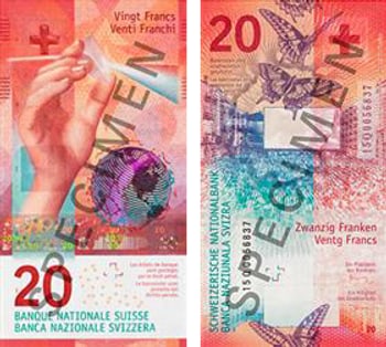 Die neue 20-Franken-Note bei der Schaffhauser Kantonalbank