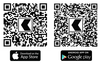 QR-Codes zum Download der Mobile Banking App aus den Stores